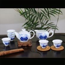 8头手绘青花清香茶具
