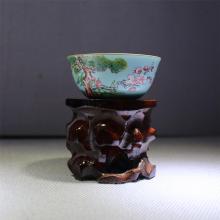 1头手绘珐琅彩岁寒三友...